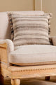 Odisha Linen Cushion Cover - Charcoal & Natural - 50 X 50 Cm - Nkuku