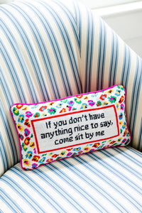 Come Sit By Me Needlepoint cushion