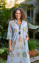 Alessandria Cotton Dress Dusky Blue - Luella