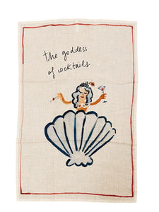 Goddess of Cocktails - Linen Tea Towel