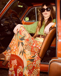 Fans Scarlet A-line Maxi Skirt - One Hundred Stars