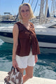 Line Tie Sleeveless Blouse - Ost