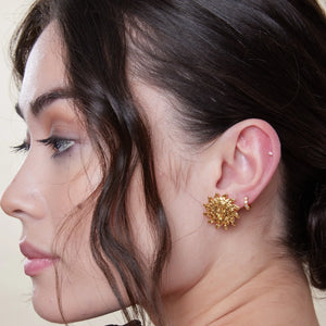 Statement Sun Earrings Gold - Orelia