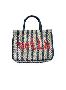 VOILA - Red, White & Navy Stripe Jute Bag - The Jacksons