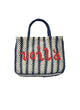 VOILA - Red, White & Navy Stripe Jute Bag - The Jacksons