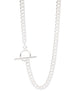 Silver T-Bar Curb Link Necklace - 40cm - Tilly Sveeas