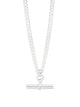 Silver T-Bar Curb Link Necklace - 40cm - Tilly Sveeas