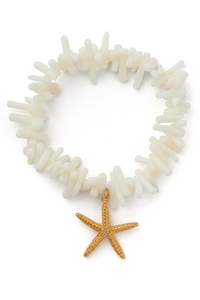 Coral Chip & Starfish Bracelet - Orelia