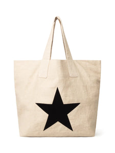 Shopper | Ramie Cotton | Natural | Giant Star - Black