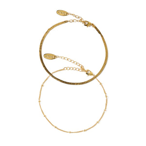Orelia Satellite and Flat Curb Chain Bracelets