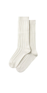 Chalk Cashmere Blend Lounge Sock | White
