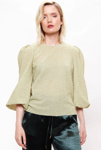 Louche Marly Lurex Long Sleeve Top Gold