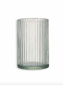 Nkuku Melana Recycled Glass Candle Holder - Clear - Medium