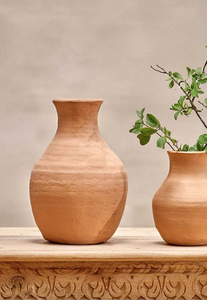 Nkuku Narpala Bottle Terracotta Vase - Aged Terracotta