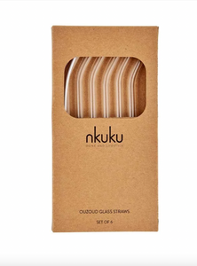 Nkuku Ouzoud Glass Straws - Clear - Set of 6