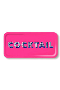 Cocktail Bright Pink Tray - 32x15cm