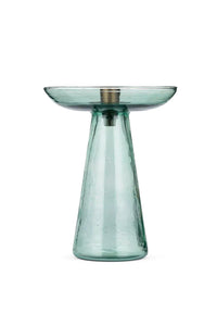 Avyn Recylcled Glass Candle Holder - Sage Green - Large - Nkuku