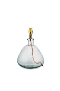 Baba Recycled Glass Lamp - Clear Glass - Small Wide 31 x 20cm (dia) - Nkuku